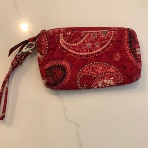 Vera Bradley Red Paisley Wristlet